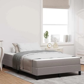 vidaXL Cama Box com colchão Cinzento-acastanhado 120 x 190 cm tecido