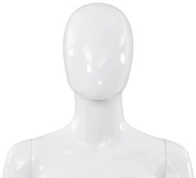Manequim feminino completo base em vidro 175cm branco brilhante