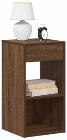 vidaXL Mesa de cabeceira com gaveta 35x34x66,5 cm carvalho castanho