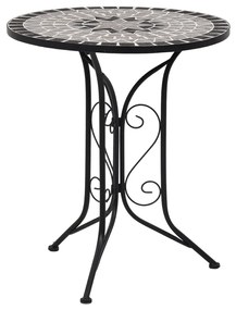 vidaXL Mesa bistrô em mosaico 60 cm cerâmica cinzento