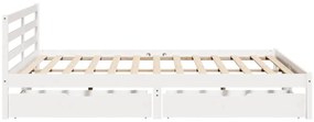 Cama sem colchão 180x200 cm madeira de pinho maciça branco