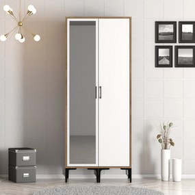 Guarda-Roupa Kumsal RS – Nogueira e Branco – 80x47,5x201,4 cm