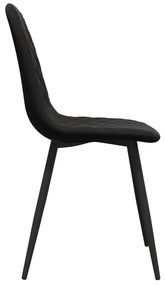 Cadeiras de jantar 6 pcs veludo preto
