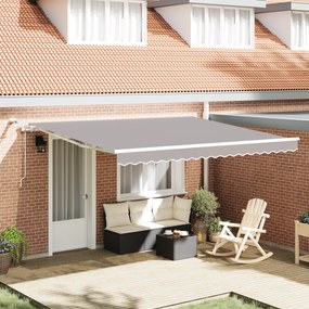 Toldo Retrátil Automático vidaXL com LED Cinza Claro 400x350 cm