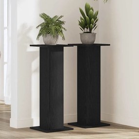 Suporte para Plantas vidaXL 2 pcs Carvalho Preto 30x30x80 cm Madeira de Engenharia
