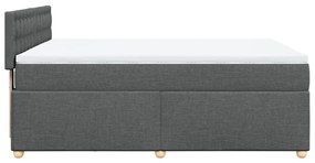 Cama com molas/colchão 140x190 cm tecido cinzento-escuro