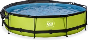 Piscina redonda Lime ø360x76cm com bomba de filtragem e cobertura - Verde