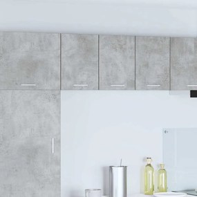vidaXL Armário suspenso com porta Riga 2 pcs Cinza Concreto e Branco