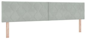 Cabeceira design de blocos de diamante cinza claro, 200cm em veludo