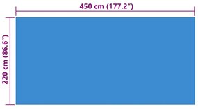 Cobertura de piscina retangular 450 x 220 cm PE azul
