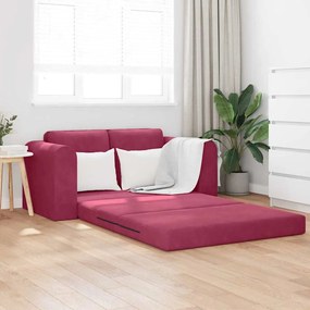 vidaXL Sofá-Cama 60cm Vinho Vermelho Veludo