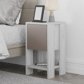 Mesinha de Cabeceira Ema – Branco Light Mocha – 30x55x30 cm