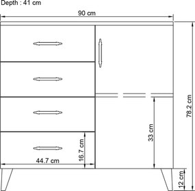 Cômoda Lavinia – Branco – 90x78x45 cm