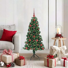 vidaXL Árvore de Natal artificial de canto Verde 120 cm PVC e Metal