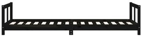 Estrutura de cama infantil 80x200 cm pinho maciço preto