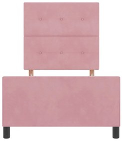 Estrutura de Cama vidaXL Rosa 90x200 cm Veludo
