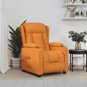 vidaXL Poltrona elevatória tecido amarelo-escuro