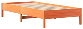 Cama com estante sem colchão 90x190cm pinho maciço castanho-mel