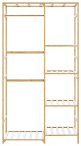 Roupeiro com prateleiras 100x50x184,5 cm bambu