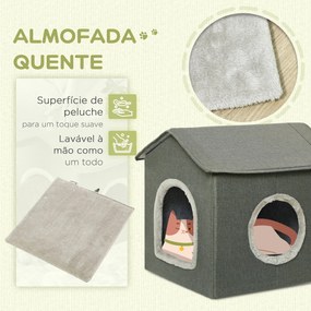 PawHut Casa para Gatos Cama para Gatos Caverna para Gatos com 2 portas