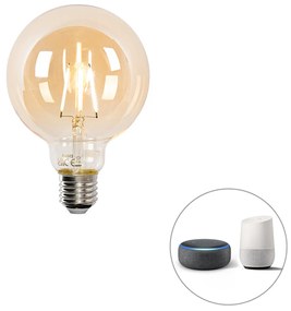 Conjunto de 5 Smart E27 regulável em lâmpada LED Kelvin G95 goldline 4,9W 470 lm 1800-4000K