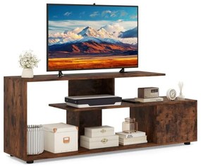 Suporte de TV para TVs de até 55 polegadas com prateleiras e armário armário de TV baixo preto