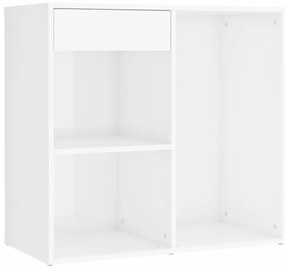 Conjunto toucador com LED madeira processada branco brilhante