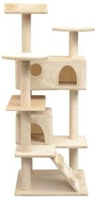 Árvore para gatos c/ postes arranhadores sisal 125 cm bege