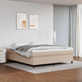 vidaXL Estrutura de cama com molas 180x200 cm couro artificial cappuccino