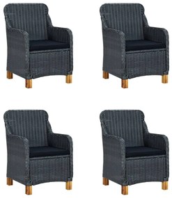 5 pcs conjunto de jantar para jardim cinzento-escuro