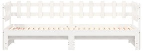 Estrutura sofá-cama de puxar 2x(90x190) cm pinho maciço branco