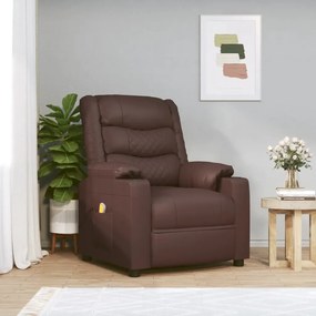348051 vidaXL Cadeira de massagens couro artificial castanho