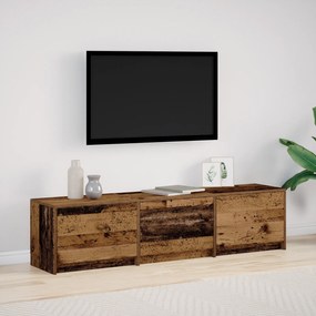 vidaXL Gabinete de TV com LED Madeira Velha 162,5x34x40 cm Madeira Estruturada