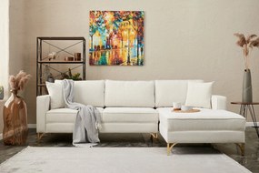 Sofá de Canto Berlin – Creme Dourado – 258x83x181 cm
