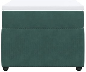 Cama com molas/colchão 90x200 cm veludo verde-escuro