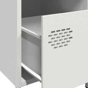 Mesa de cabeceira 35x39x43,5 cm aço branco