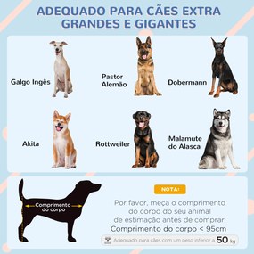 Casa para Cães e Cama Elevada com Cobertura Desmontável e Janela de Malha para Cães Grandes e Extra Grandes 130x85x121 cm Azul