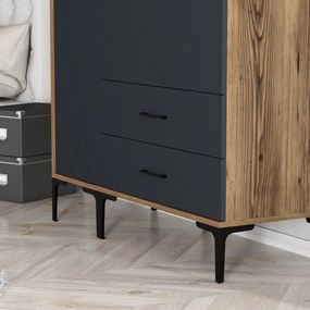 Roupeiro Kumsal ST – Nogueira e Antracite – 120x201,4x47,5 cm