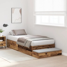 Cama de Armazenamento Madeira Antiga 90x190 cm
