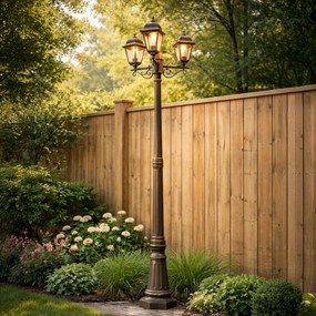 Lanterna clássica ouro antigo 3 luzes IP44 - Capital