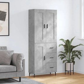 vidaXL Armário alto 69,5x34x180 cm derivados de madeira cinza cimento