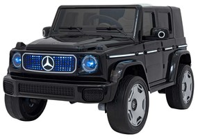 Carro elétrico para Crianças 12V 4x4 Mercedes Benz EQG, Rodas EVA, Assento de couro Preto