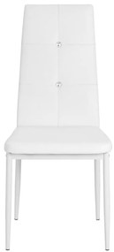 Cadeiras de jantar 2 pcs couro artificial branco