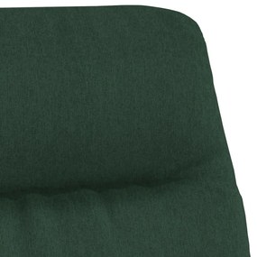 Cadeira de descanso com banco tecido verde-escuro