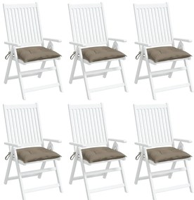 Almofadões de cadeira 6 pcs tecido oxford cinza-acastanhado
