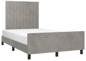 Estrutura de cama sem colchão cinza claro Veludo