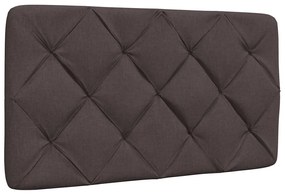 Estrutura de cama sem colchão 90x200 cm tecido castanho-escuro