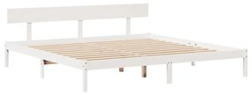 Cama sem colchão 180x200 cm madeira de pinho maciça branco