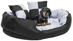 Almofadão p/ cães reversível e lavável 85x70x20 cm cinza/preto
