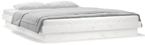 Estrutura cama c/ LED pequena casal 120x190 cm pinho branco